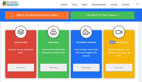 inside reading headstart program dashboard